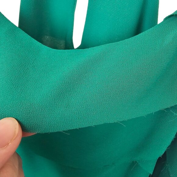 Festive Holiday Christmas Party Y2K Layer Tier Raw Edge Sheer Top Taroo Green SM - Picture 14 of 14